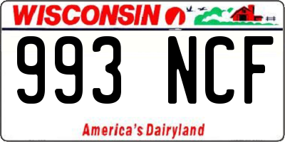 WI license plate 993NCF