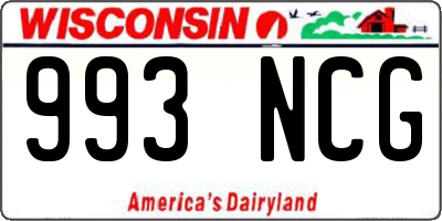 WI license plate 993NCG