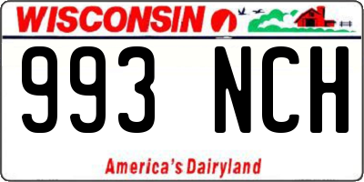 WI license plate 993NCH