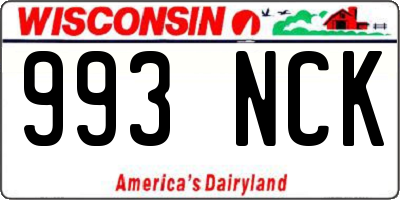 WI license plate 993NCK