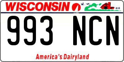 WI license plate 993NCN