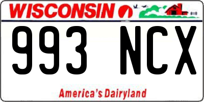 WI license plate 993NCX