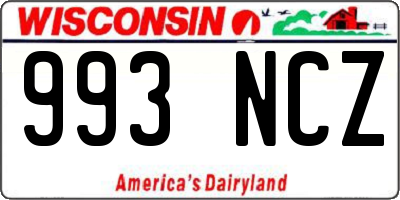 WI license plate 993NCZ