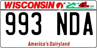 WI license plate 993NDA