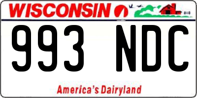 WI license plate 993NDC