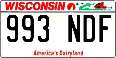 WI license plate 993NDF