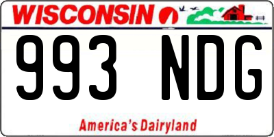 WI license plate 993NDG