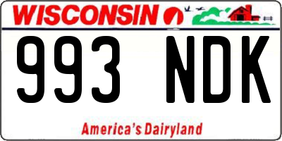WI license plate 993NDK