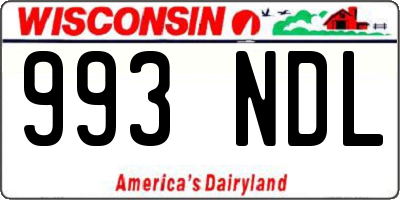WI license plate 993NDL