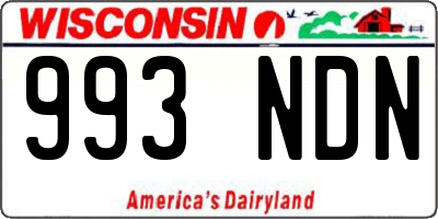 WI license plate 993NDN