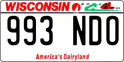WI license plate 993NDO