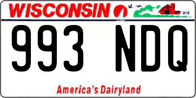 WI license plate 993NDQ