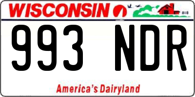 WI license plate 993NDR