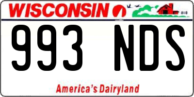 WI license plate 993NDS