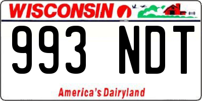 WI license plate 993NDT