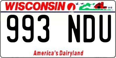 WI license plate 993NDU