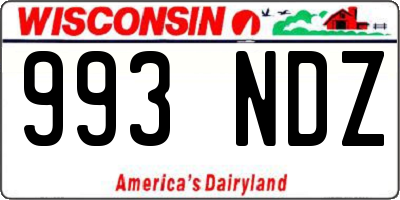 WI license plate 993NDZ
