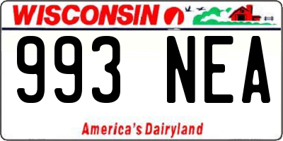 WI license plate 993NEA