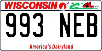 WI license plate 993NEB