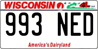 WI license plate 993NED