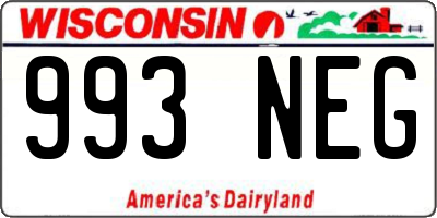 WI license plate 993NEG