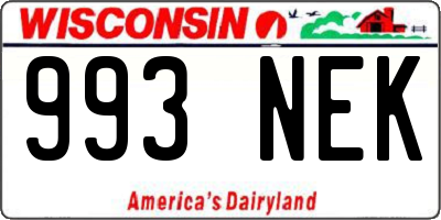 WI license plate 993NEK
