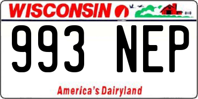 WI license plate 993NEP