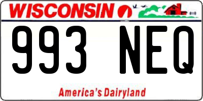 WI license plate 993NEQ