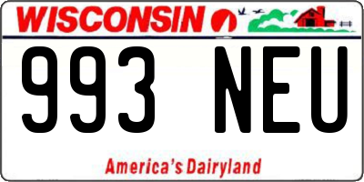 WI license plate 993NEU