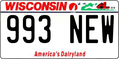 WI license plate 993NEW