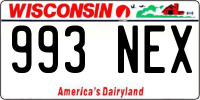 WI license plate 993NEX