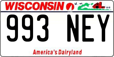 WI license plate 993NEY