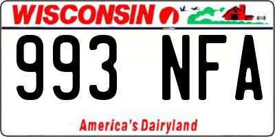 WI license plate 993NFA