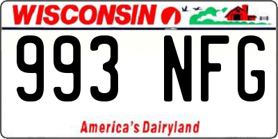 WI license plate 993NFG
