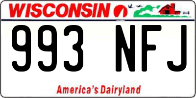 WI license plate 993NFJ