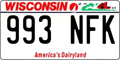 WI license plate 993NFK