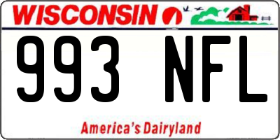 WI license plate 993NFL
