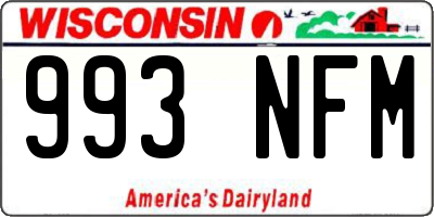 WI license plate 993NFM
