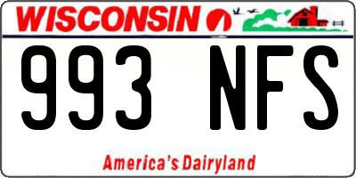 WI license plate 993NFS