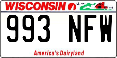 WI license plate 993NFW