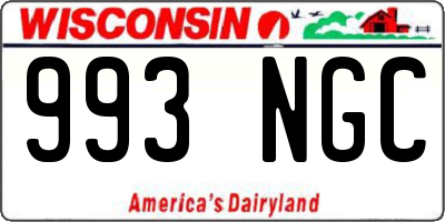 WI license plate 993NGC
