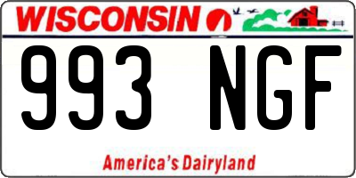 WI license plate 993NGF