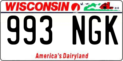 WI license plate 993NGK