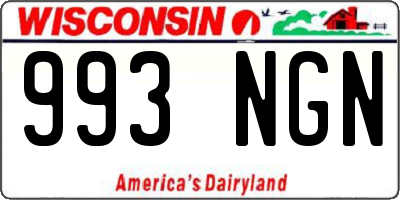 WI license plate 993NGN