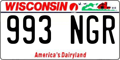 WI license plate 993NGR