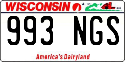 WI license plate 993NGS