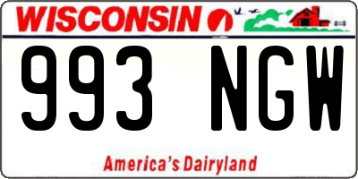 WI license plate 993NGW
