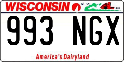 WI license plate 993NGX
