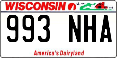 WI license plate 993NHA