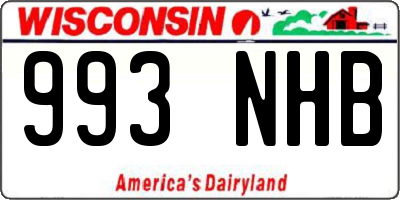WI license plate 993NHB
